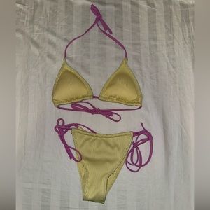 Shein nwot yellow and pink bikini